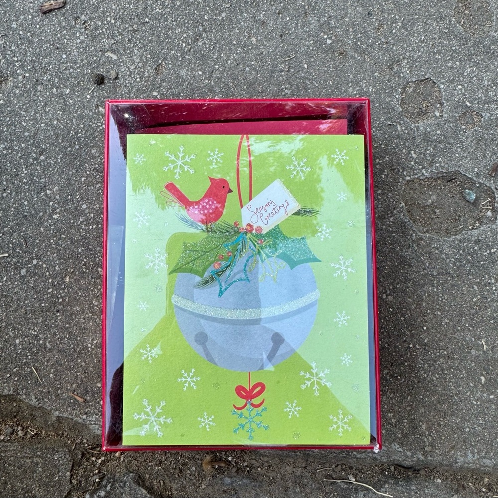 NEW Papyrus Jingle Bell & Birds Greeting‎ Cards 20